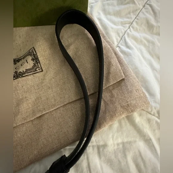 Gucci, black leather dog leash ￼  Leashes & Harnesses